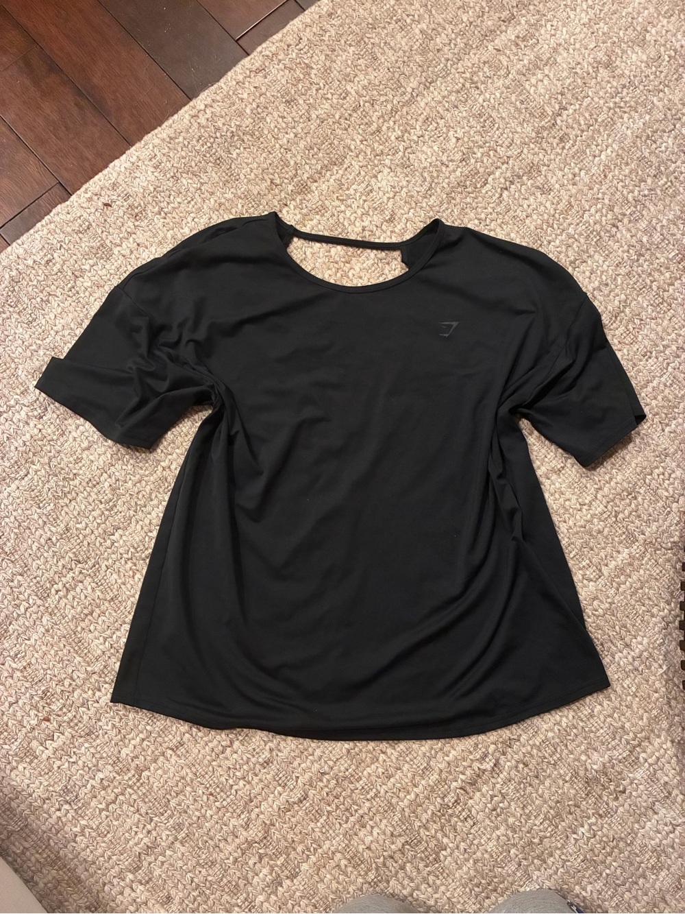 Gymshark Women's Black Short Sleeve Tee with Back Strap Detail